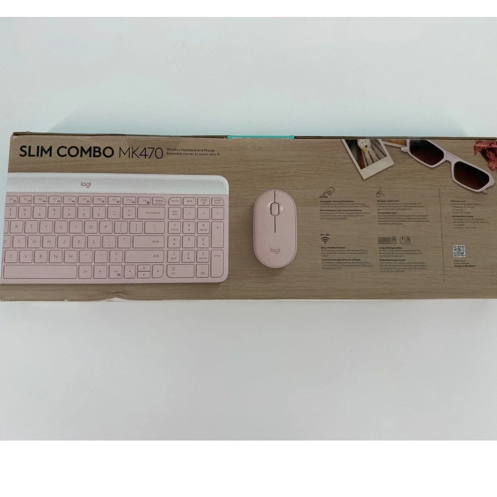Logitech MK470 Slim Wireless Keyboard and Mouse Combo Rose Pink NEW 920-009182